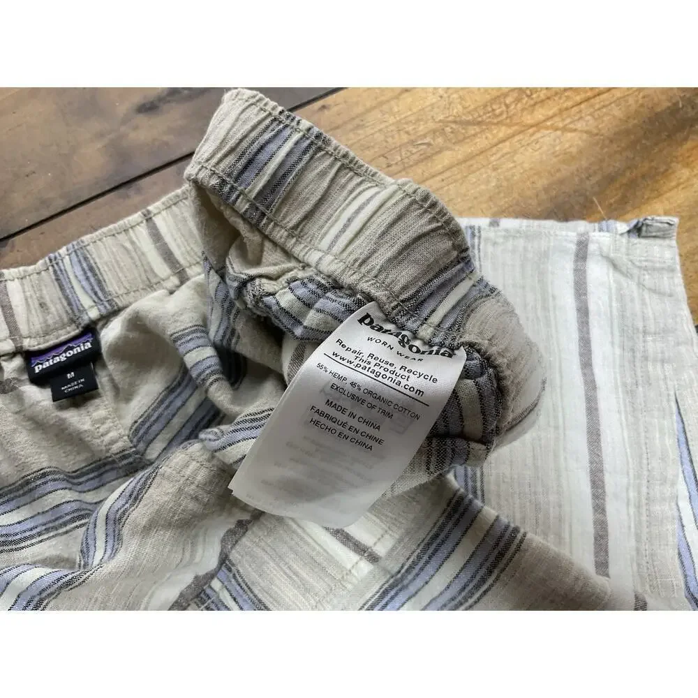 Patagonia Women’s Island Hemp Baggies Shorts Size Medium Striped